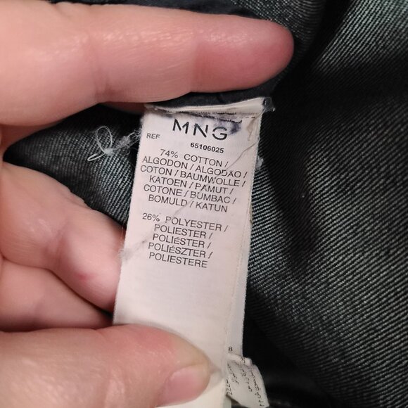 MNG by Mango Denim Dark Wash Classic Crop Jean jacket Size XL - Picture 6 of 13